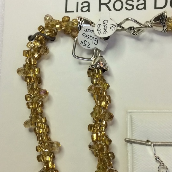 FINAL SALE PRICE Yellow Glass & Swarovski Crystal Jewelry Set - Picture 5 of 5